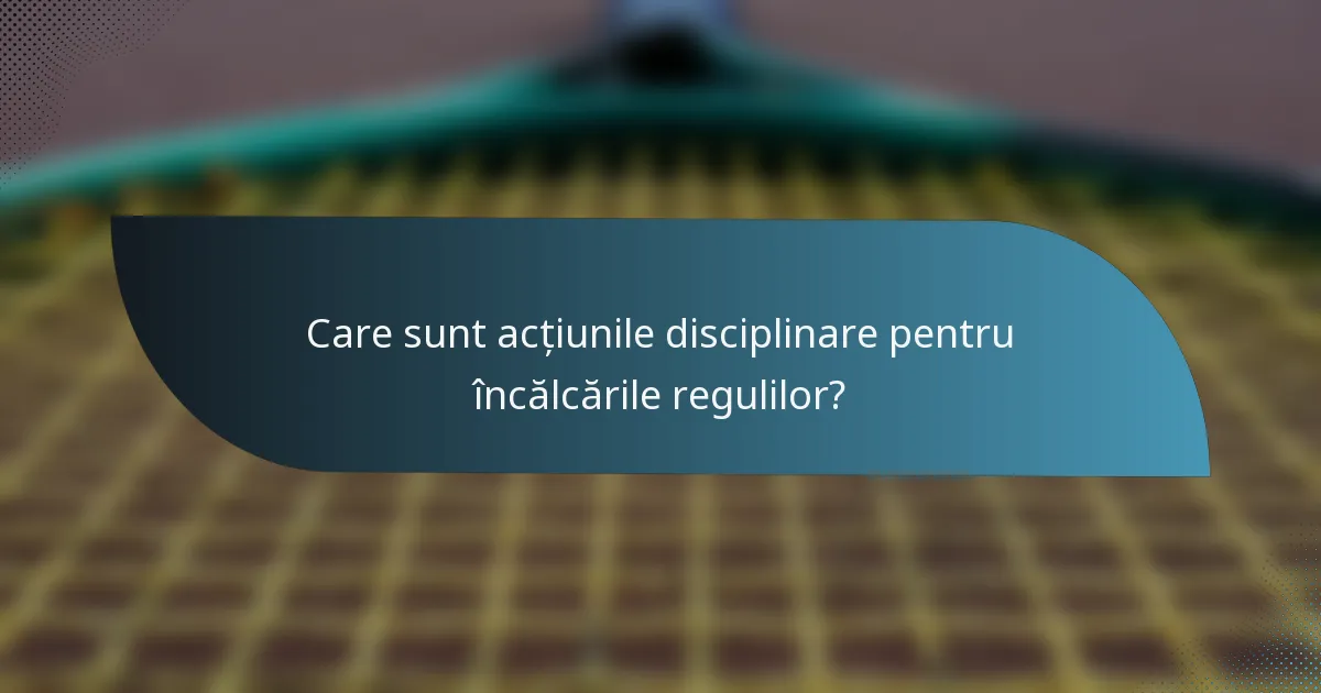Care sunt acțiunile disciplinare pentru încălcările regulilor?