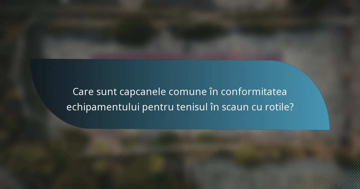 Care sunt capcanele comune în conformitatea echipamentului pentru tenisul în scaun cu rotile?
