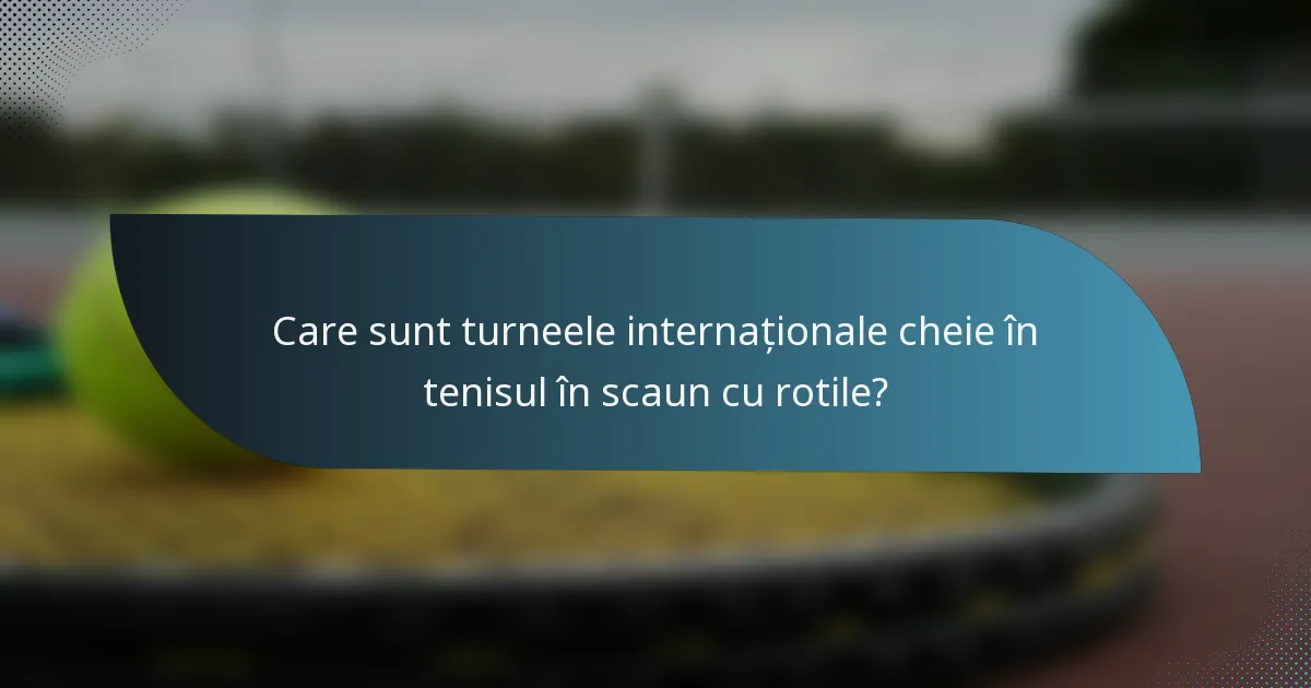 Care sunt turneele internaționale cheie în tenisul în scaun cu rotile?