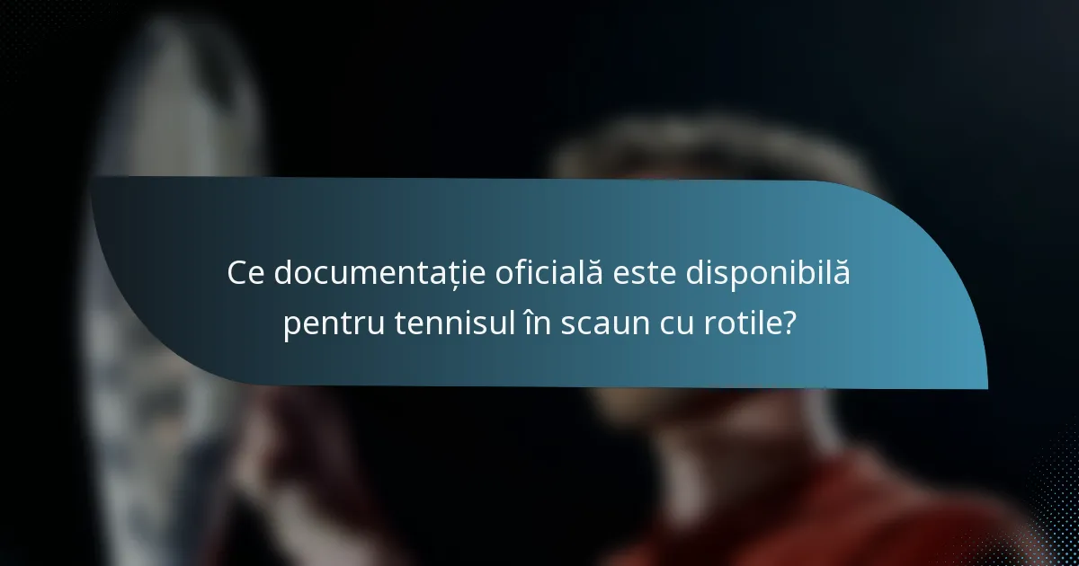 Ce documentație oficială este disponibilă pentru tennisul în scaun cu rotile?