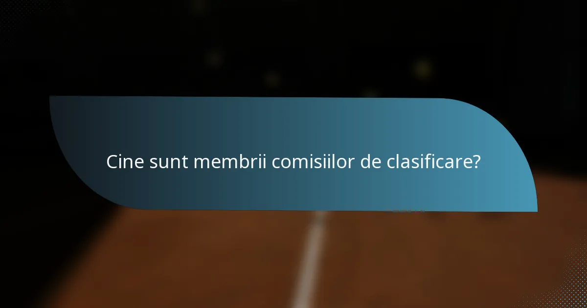 Cine sunt membrii comisiilor de clasificare?