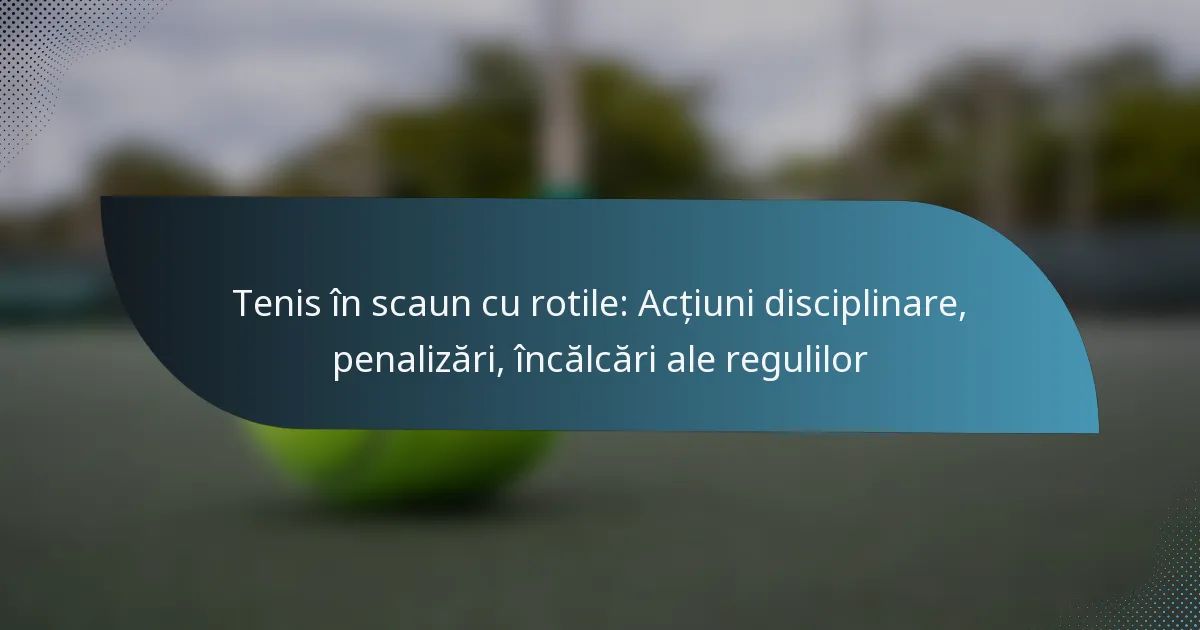 Tenis în scaun cu rotile: Acțiuni disciplinare, penalizări, încălcări ale regulilor