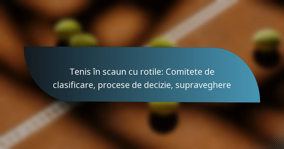 Tenis în scaun cu rotile: Comitete de clasificare, procese de decizie, supraveghere