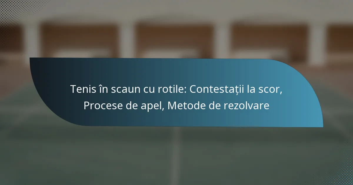 Tenis în scaun cu rotile: Contestații la scor, Procese de apel, Metode de rezolvare