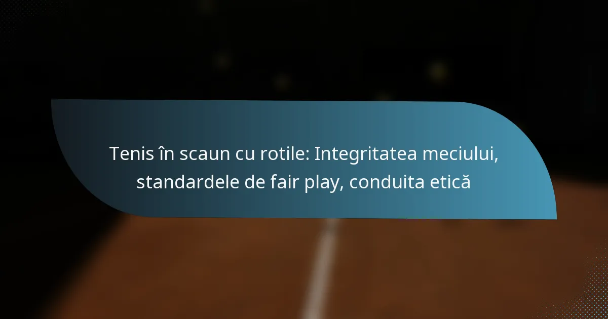 Tenis în scaun cu rotile: Integritatea meciului, standardele de fair play, conduita etică