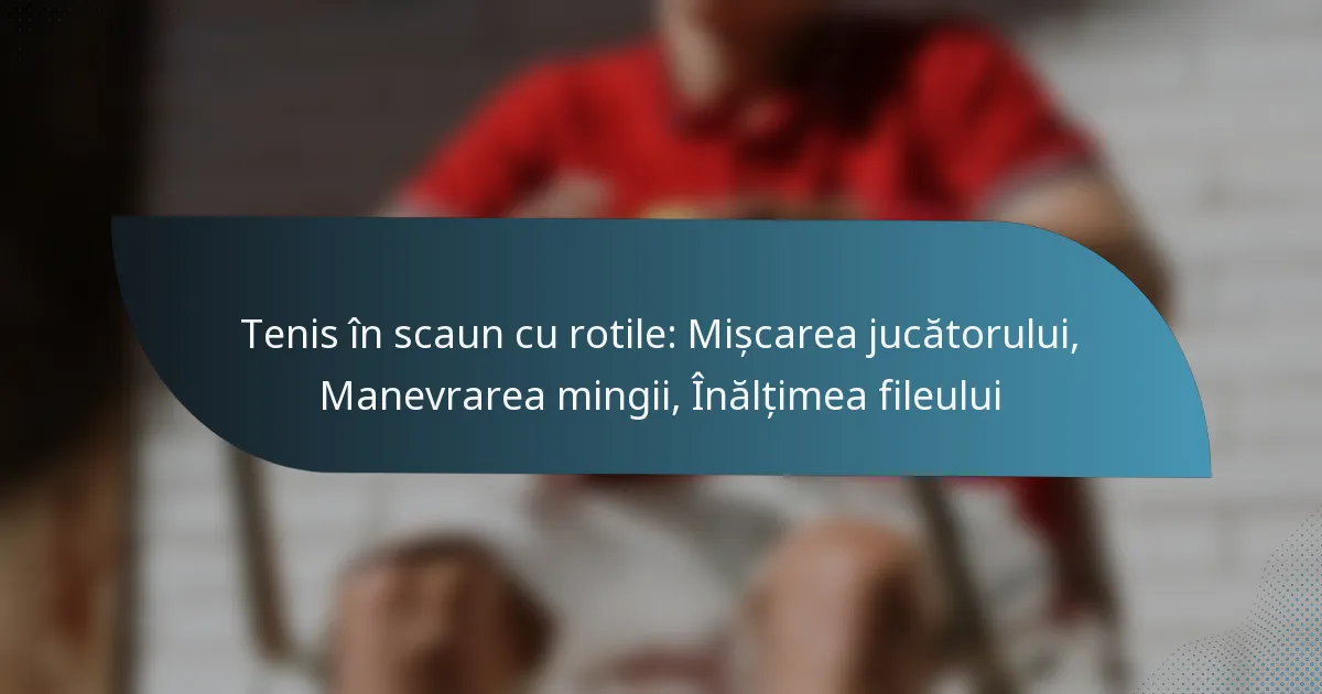 Tenis în scaun cu rotile: Mișcarea jucătorului, Manevrarea mingii, Înălțimea fileului