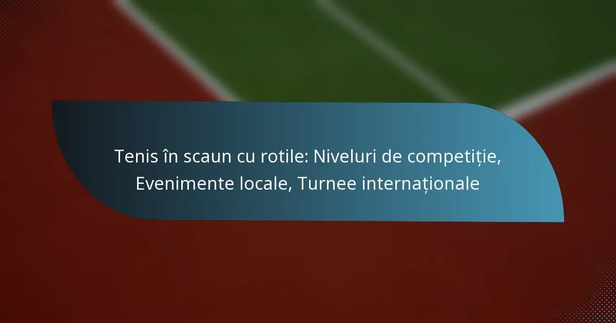 Tenis în scaun cu rotile: Niveluri de competiție, Evenimente locale, Turnee internaționale
