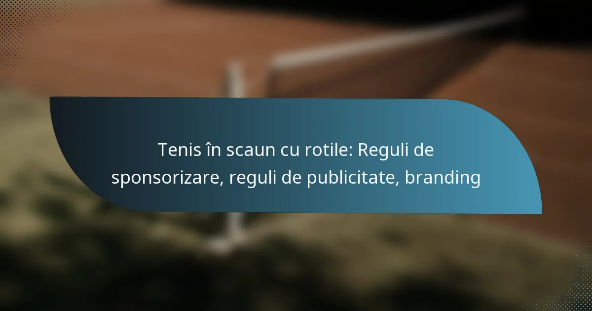 Tenis în scaun cu rotile: Reguli de sponsorizare, reguli de publicitate, branding