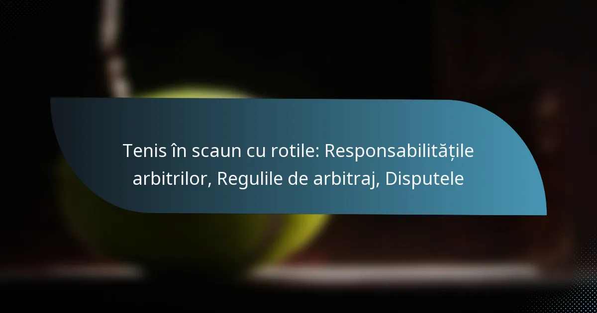 Tenis în scaun cu rotile: Responsabilitățile arbitrilor, Regulile de arbitraj, Disputele