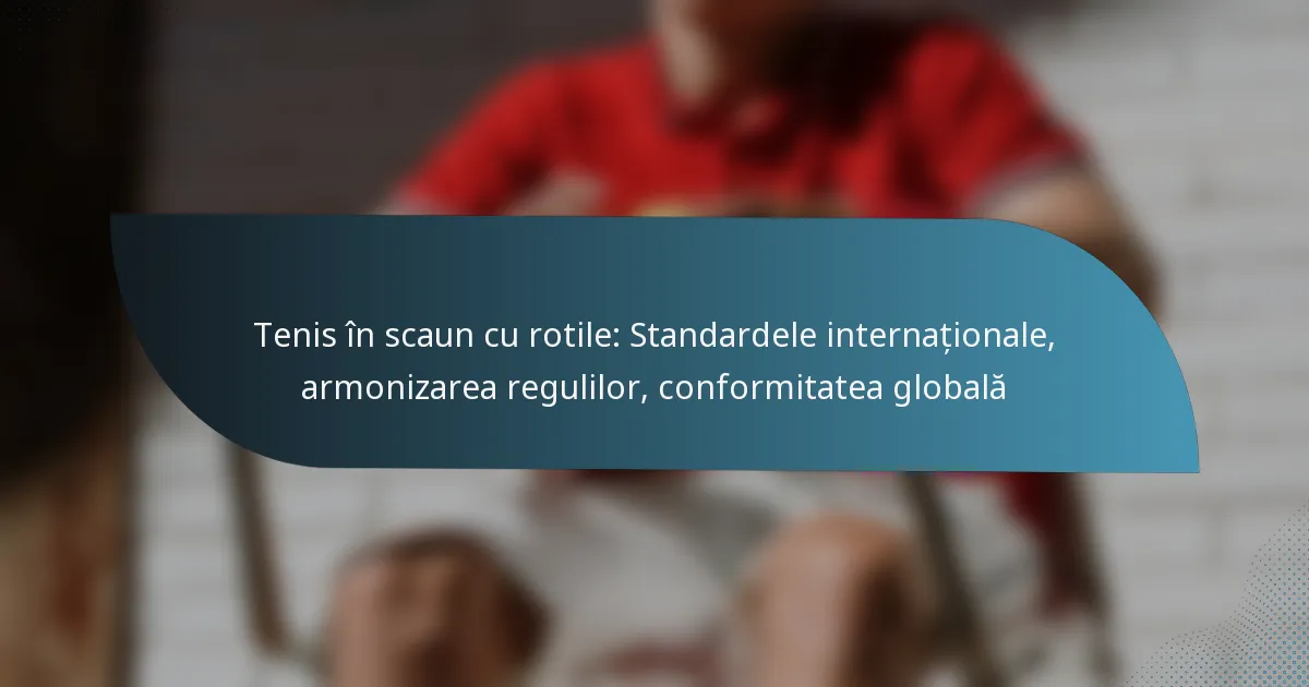 Tenis în scaun cu rotile: Standardele internaționale, armonizarea regulilor, conformitatea globală
