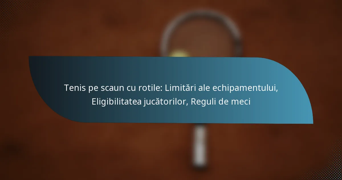 Tenis pe scaun cu rotile: Limitări ale echipamentului, Eligibilitatea jucătorilor, Reguli de meci
