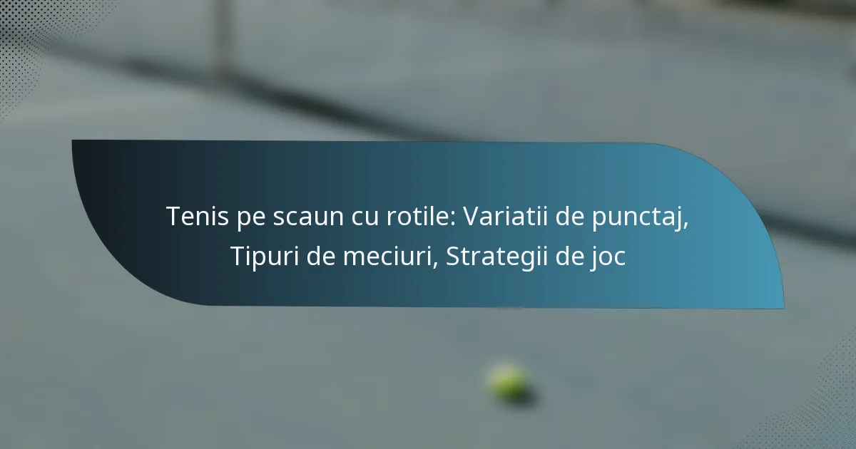 Tenis pe scaun cu rotile: Variatii de punctaj, Tipuri de meciuri, Strategii de joc
